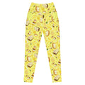 Bright and cheerful Premium Lemon Leggings with high-waisted cut and pockets, perfect for summer outings or workouts.