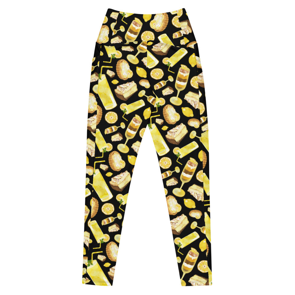 Premium Lemon Leggings with playful lemon print, perfect for summer workouts or casual outings. Stylish and comfy fit.