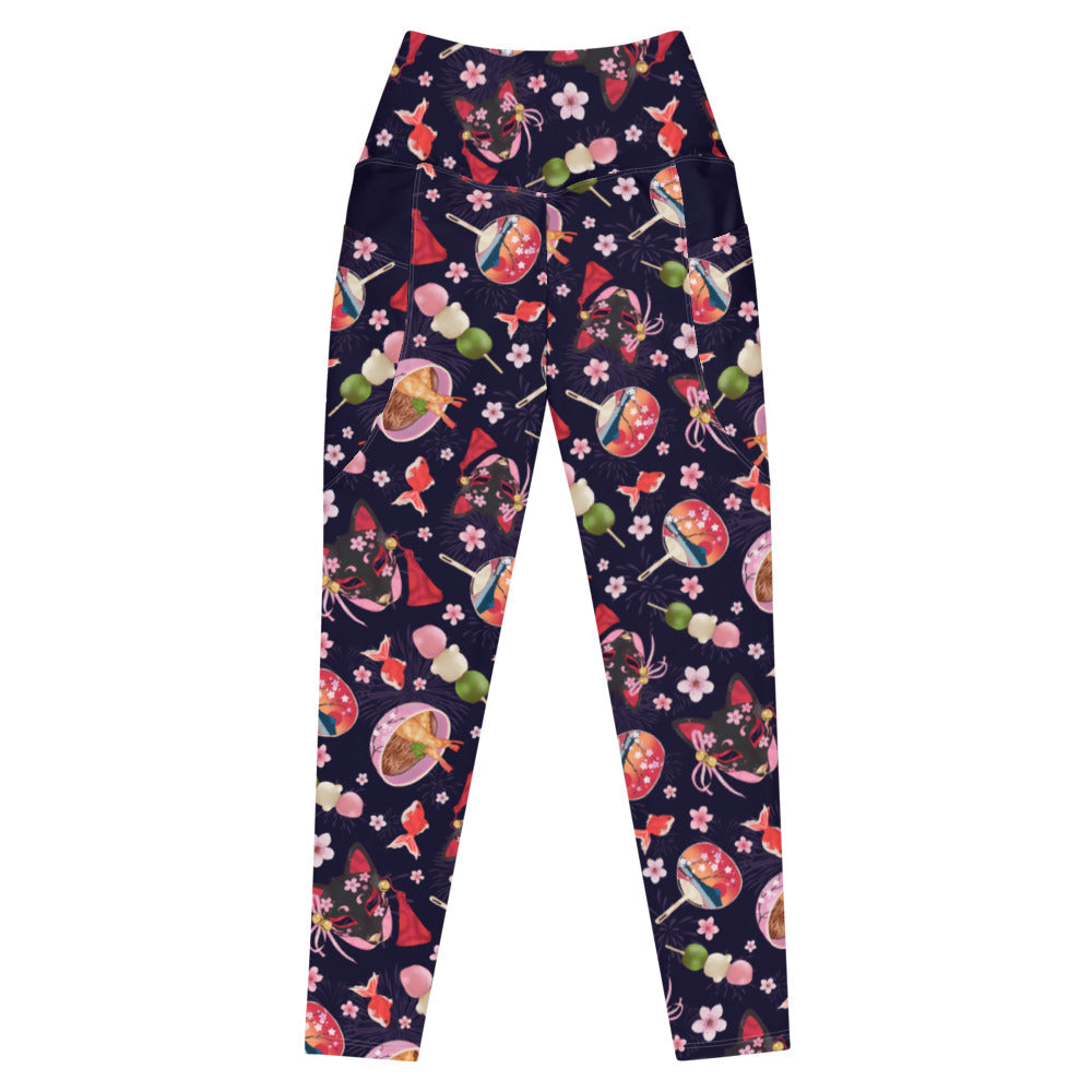 Bright and stylish Premium Matsuri Leggings with a fun pattern, perfect for workouts or making a statement.