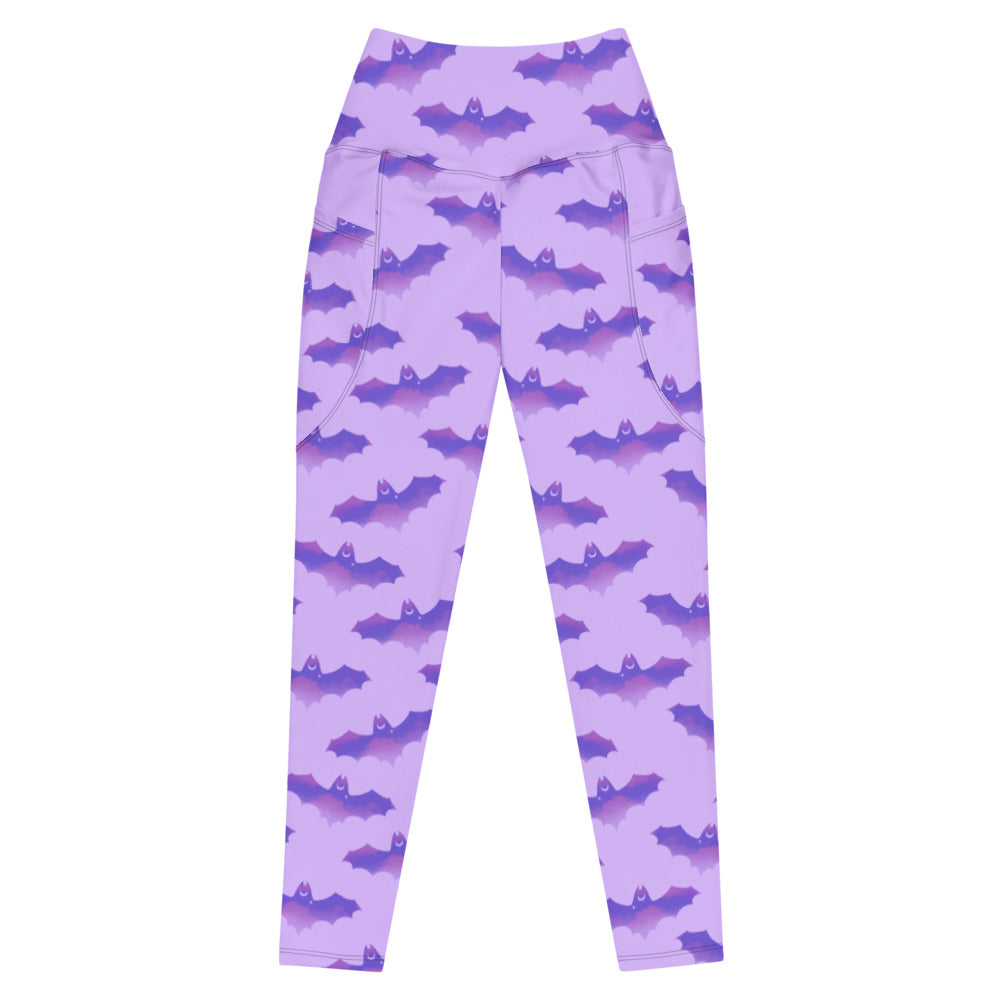 Elevate your workout with Premium Morrigan Leggings, featuring a high-waisted cut and stylish bat print design.