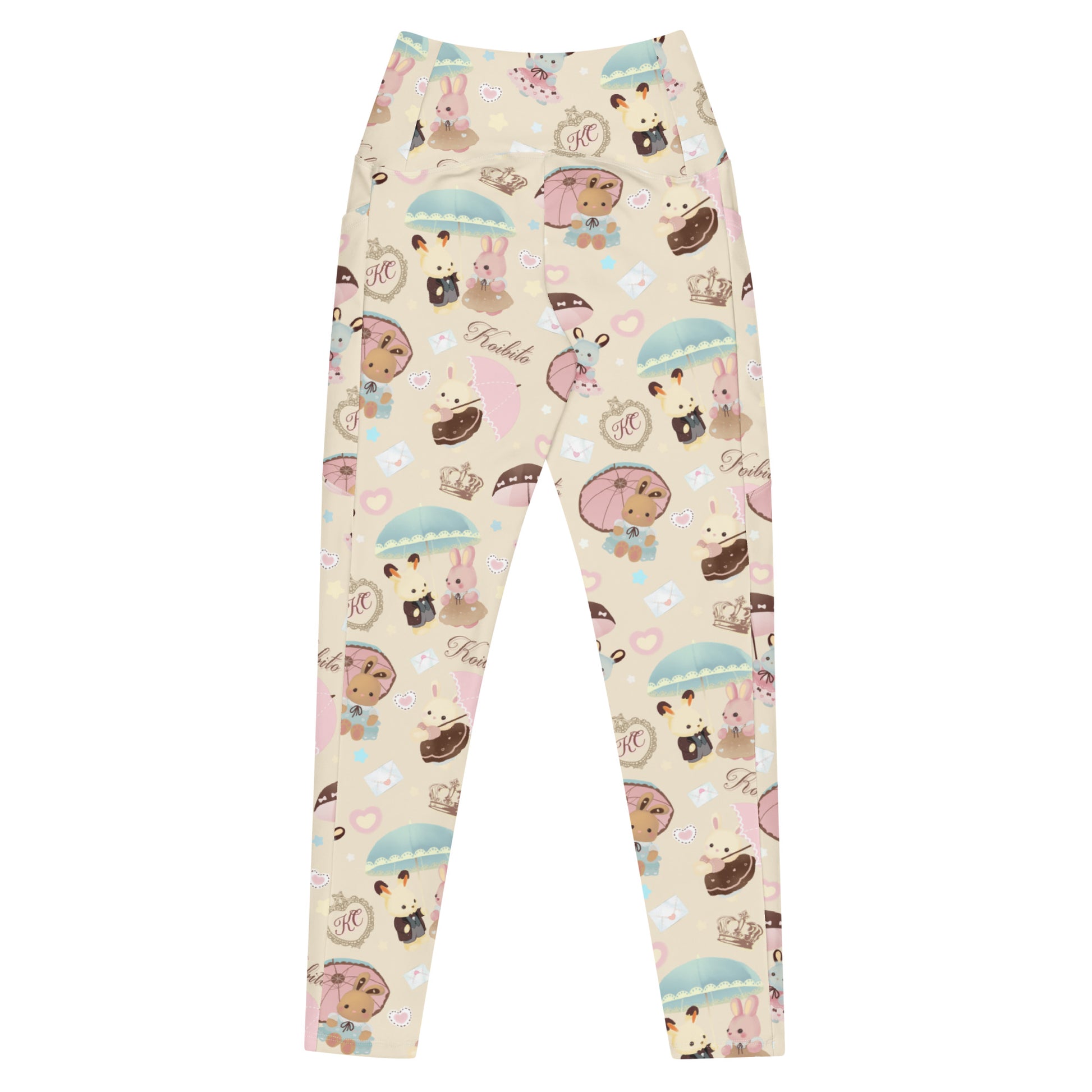 Buttery soft Premium Parasol Bunny Leggings with high-waisted cut and pockets, featuring adorable bunny prints.