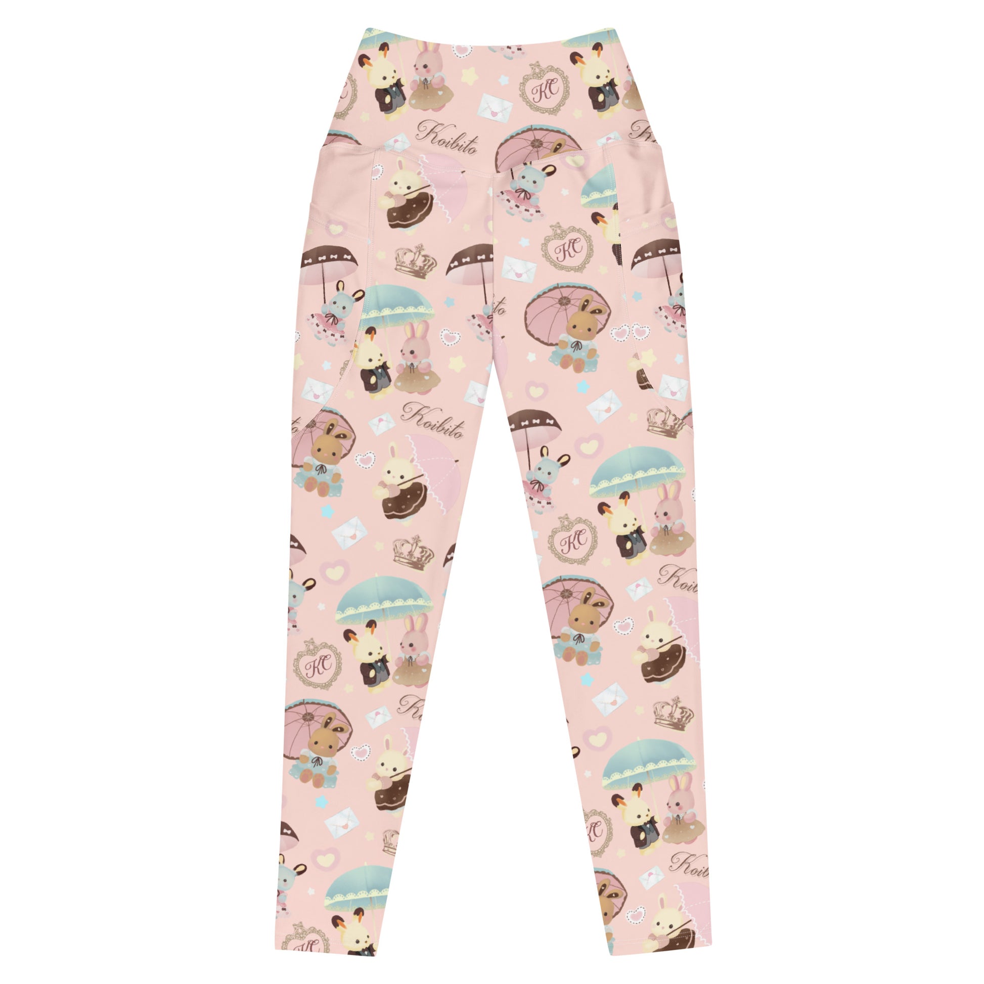 Soft and playful, the Premium Parasol Bunny Leggings feature adorable bunnies and handy side pockets for comfort.