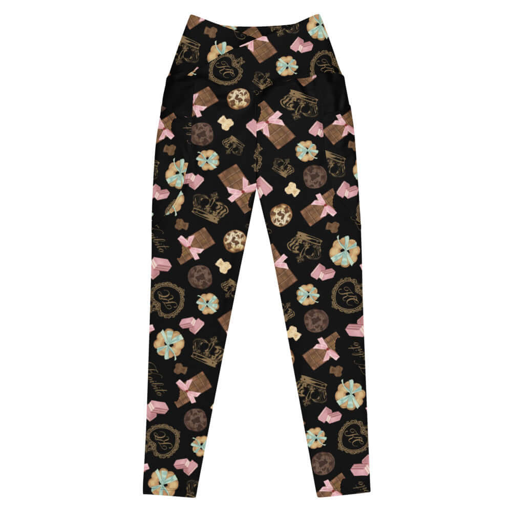 Stylish Premium Royal Cookie Leggings with a high-waisted cut, perfect for gym or lounging in comfort.