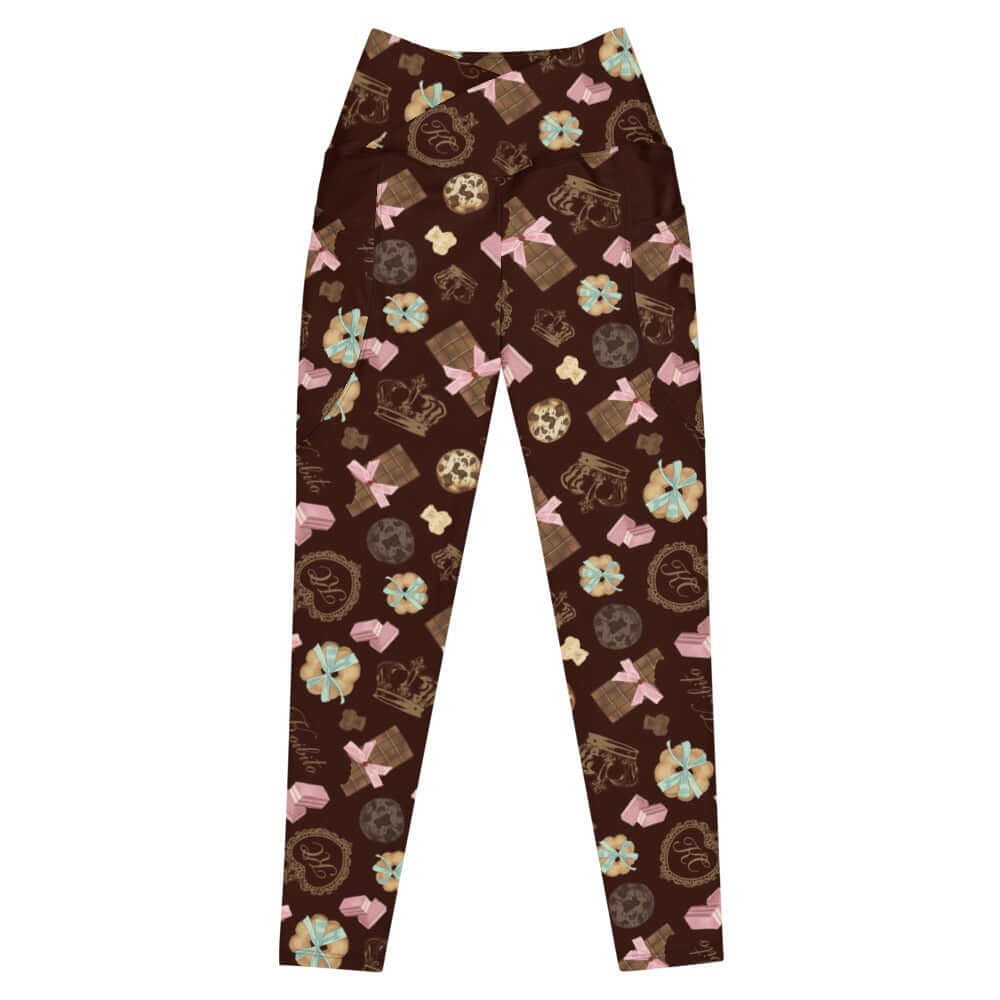 Stylish Premium Royal Cookie Leggings with a high-waisted cut, perfect for gym or lounging in comfort.