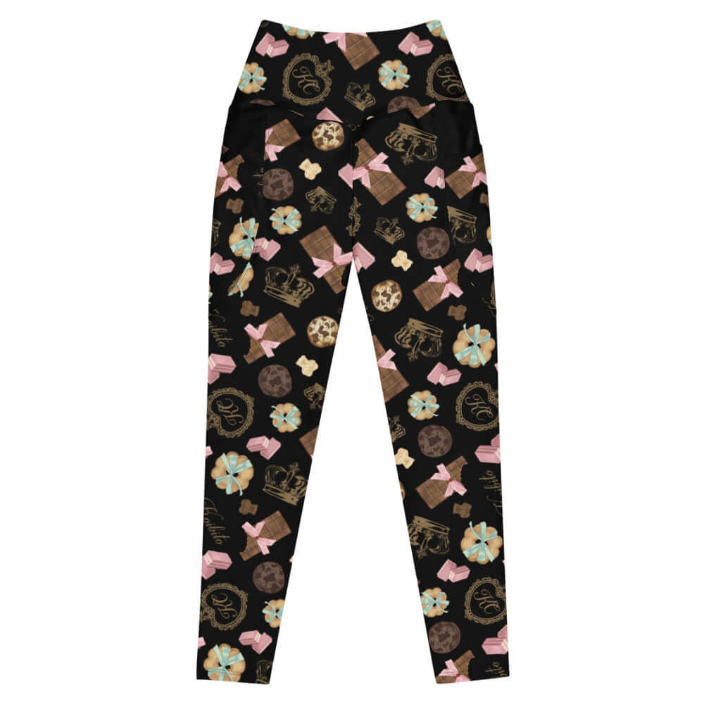 Premium Royal Cookie Leggings feature a fun, elegant design perfect for workouts or lounging at home.