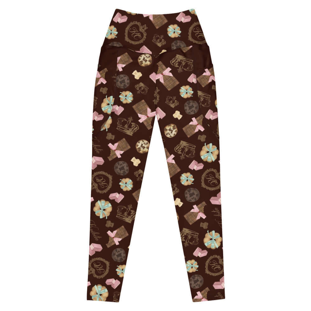 Stylish Premium Royal Cookie Leggings with a high-waisted cut, perfect for workouts or lounging at home.