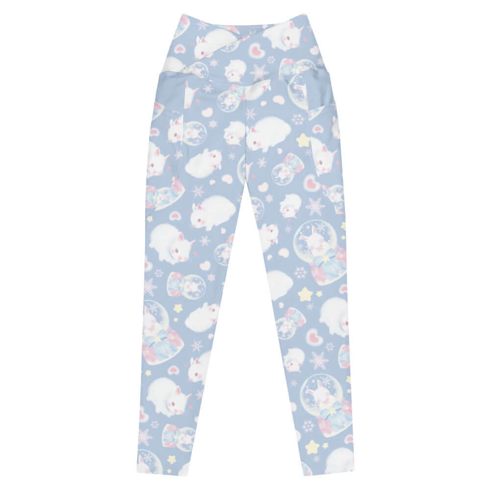 Soft and comfy Premium Snow Bunny Leggings featuring a cute bunny print, perfect for lounging or workouts.