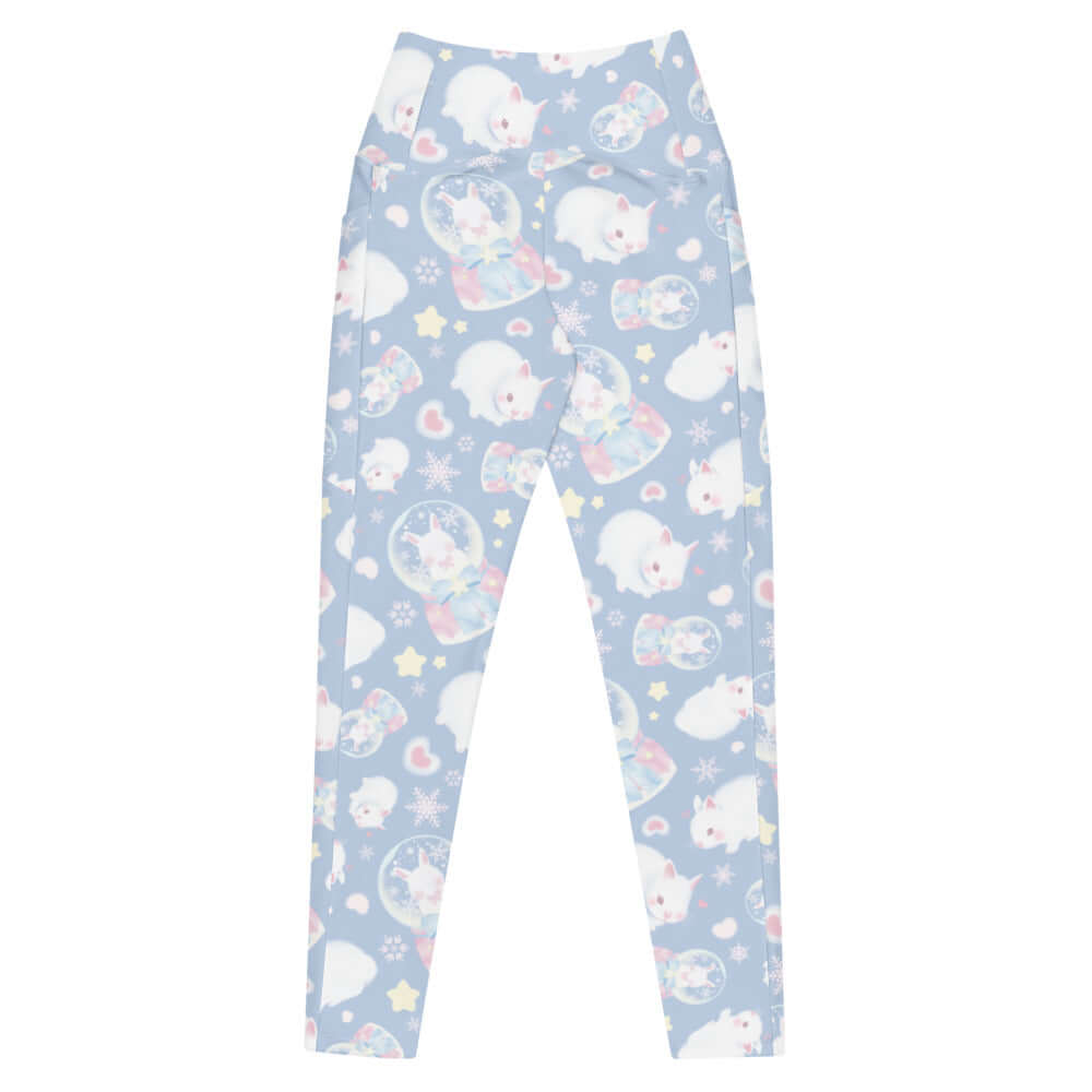 Premium Snow Bunny Leggings feature a cute bunny print, ideal for lounging or workouts in stylish comfort.
