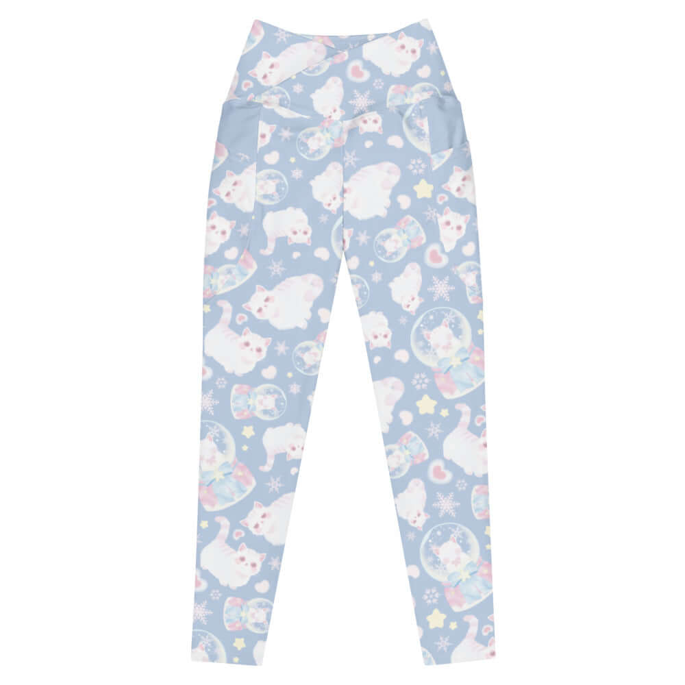 Premium Snow Kitten Leggings feature a cute design with fluffy kittens, perfect for lounging or workouts.