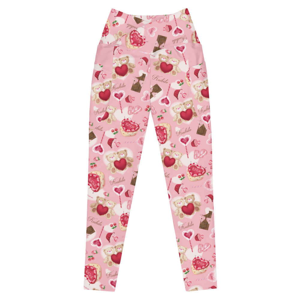 Stylish Premium Sugar Sweetheart Leggings in playful pink, perfect for a cozy Valentine's look. Mix and match effortlessly!
