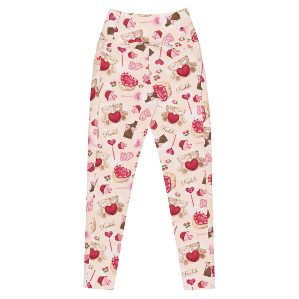 Premium Sugar Sweetheart Leggings with a fun, colorful print, perfect for a cozy Valentine's look.