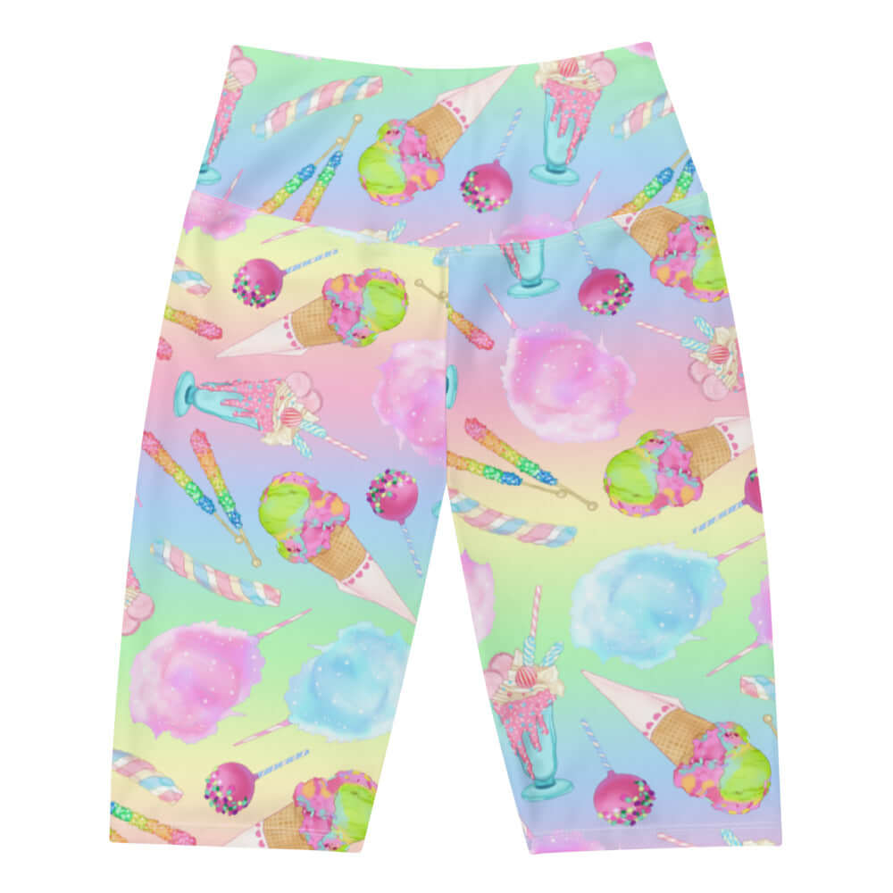 Bright and fun Rainbow Candy Biker Shorts perfect for summer activities or lounging in style. Ideal for all active enthusiasts!