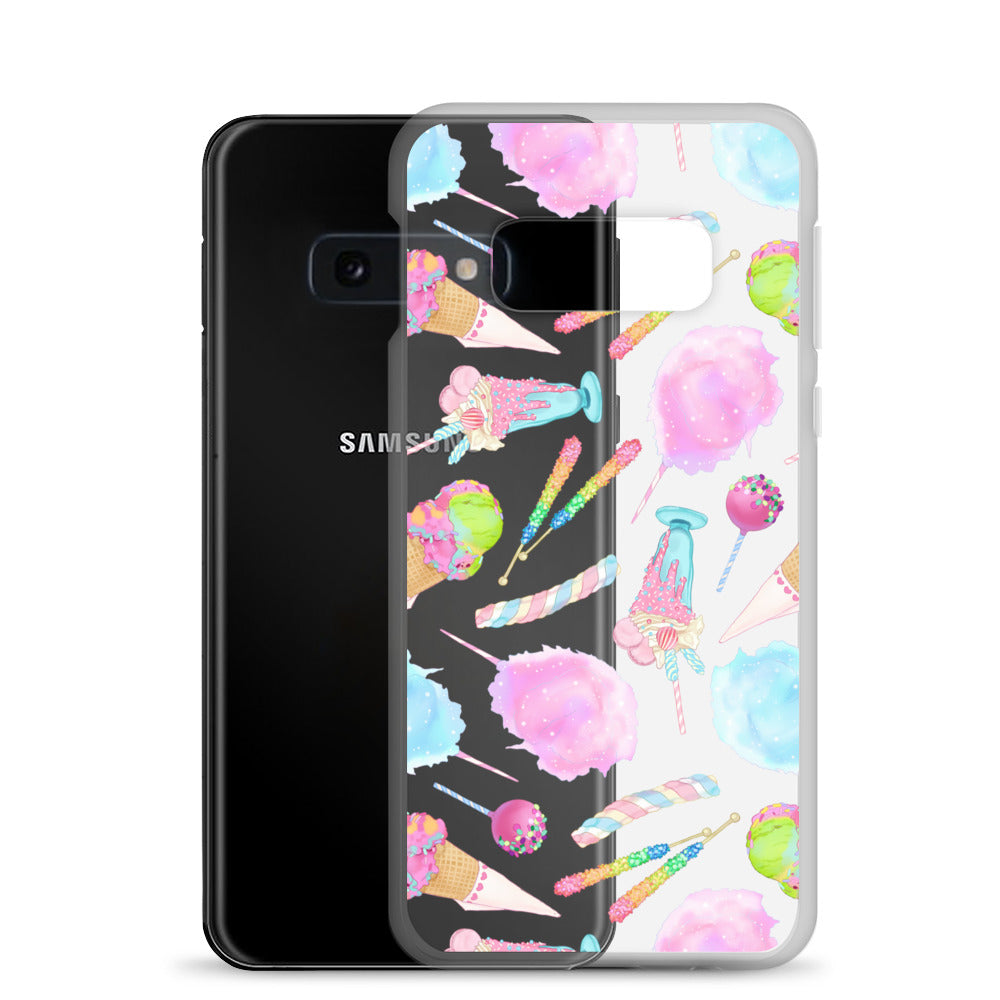 Rainbow Candy Samsung® Clear Case features a vibrant candy design, perfect for summer and protecting your phone.