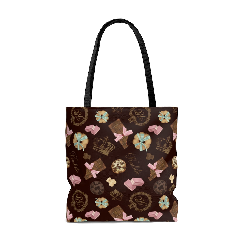 Stylish Royal Cookie Tote Bag (Chocolate) features a charming dessert pattern, perfect for chocolate lovers on the go.
