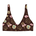 Stylish Royal Cookie Padded Bikini Top featuring playful chocolate designs, perfect for summer fun and comfort.