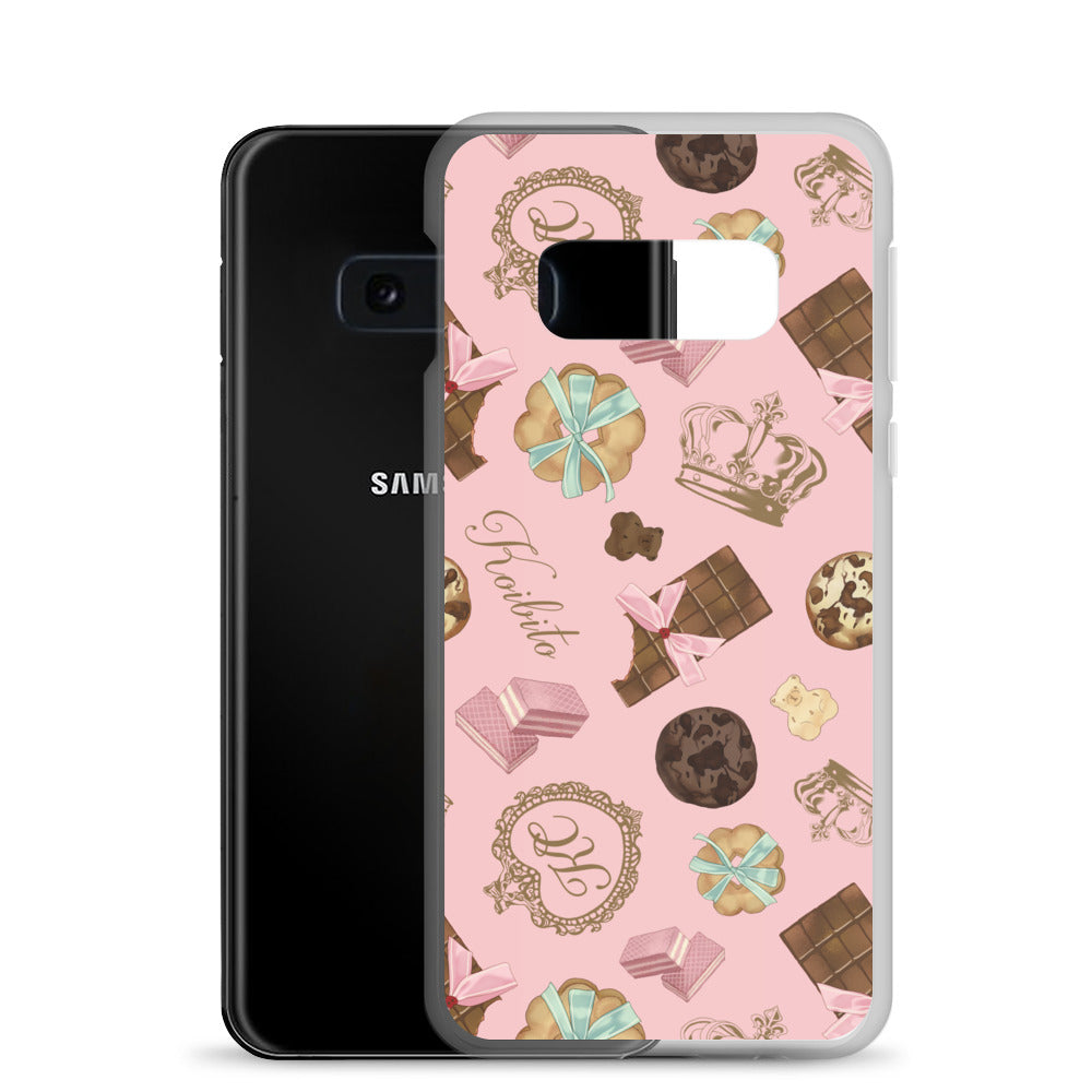 Royal Cookie Samsung® Clear Case features a stylish design with cookies and chocolate, perfect for protecting your phone.