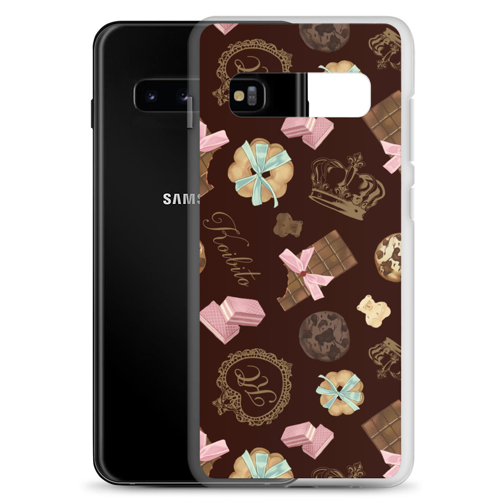 Royal Cookie Samsung® Clear Case featuring a delicious cookie and chocolate design, perfect for style and protection.