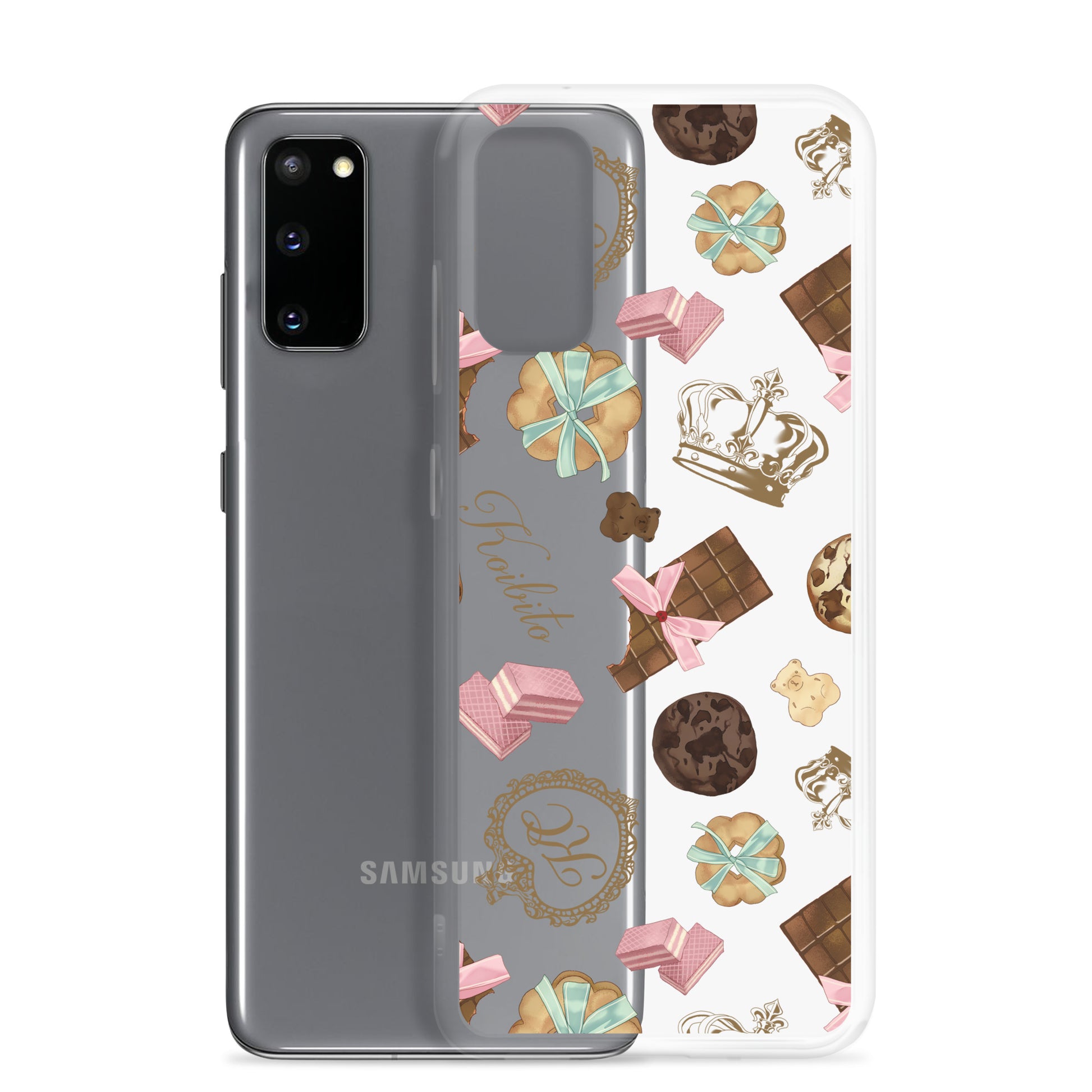 Sleek Royal Cookie Samsung® Clear Case featuring delightful cookie designs, protecting your phone with style.