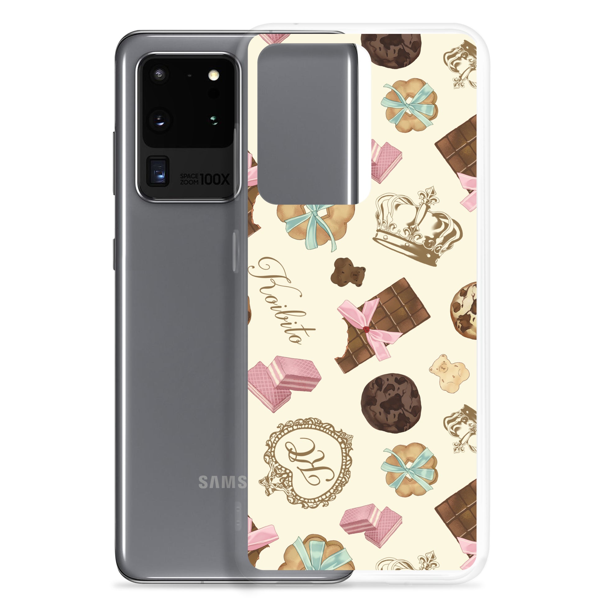 Royal Cookie Samsung® Clear Case featuring a fun cookie design, perfect for protecting your Samsung phone stylishly.