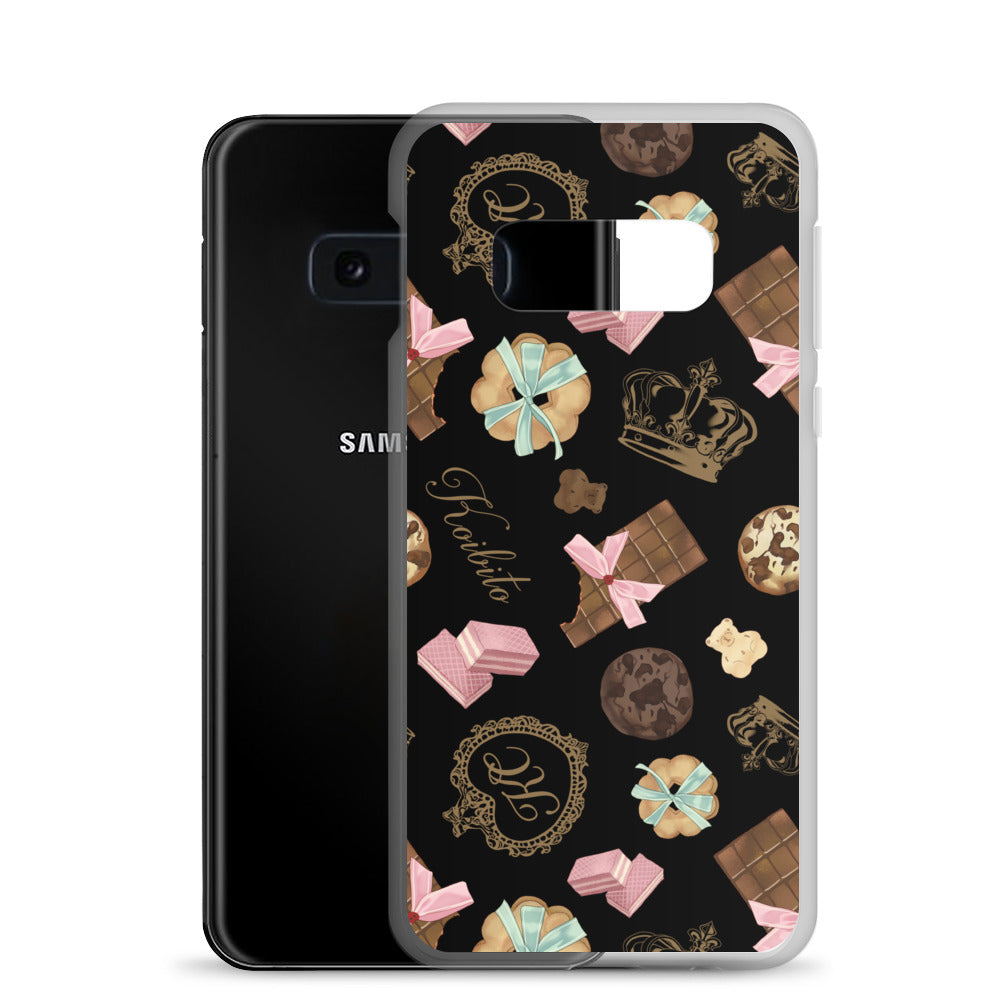 Royal Cookie Samsung® Clear Case showcases a fun design with cookies and chocolates, perfect for stylish protection.