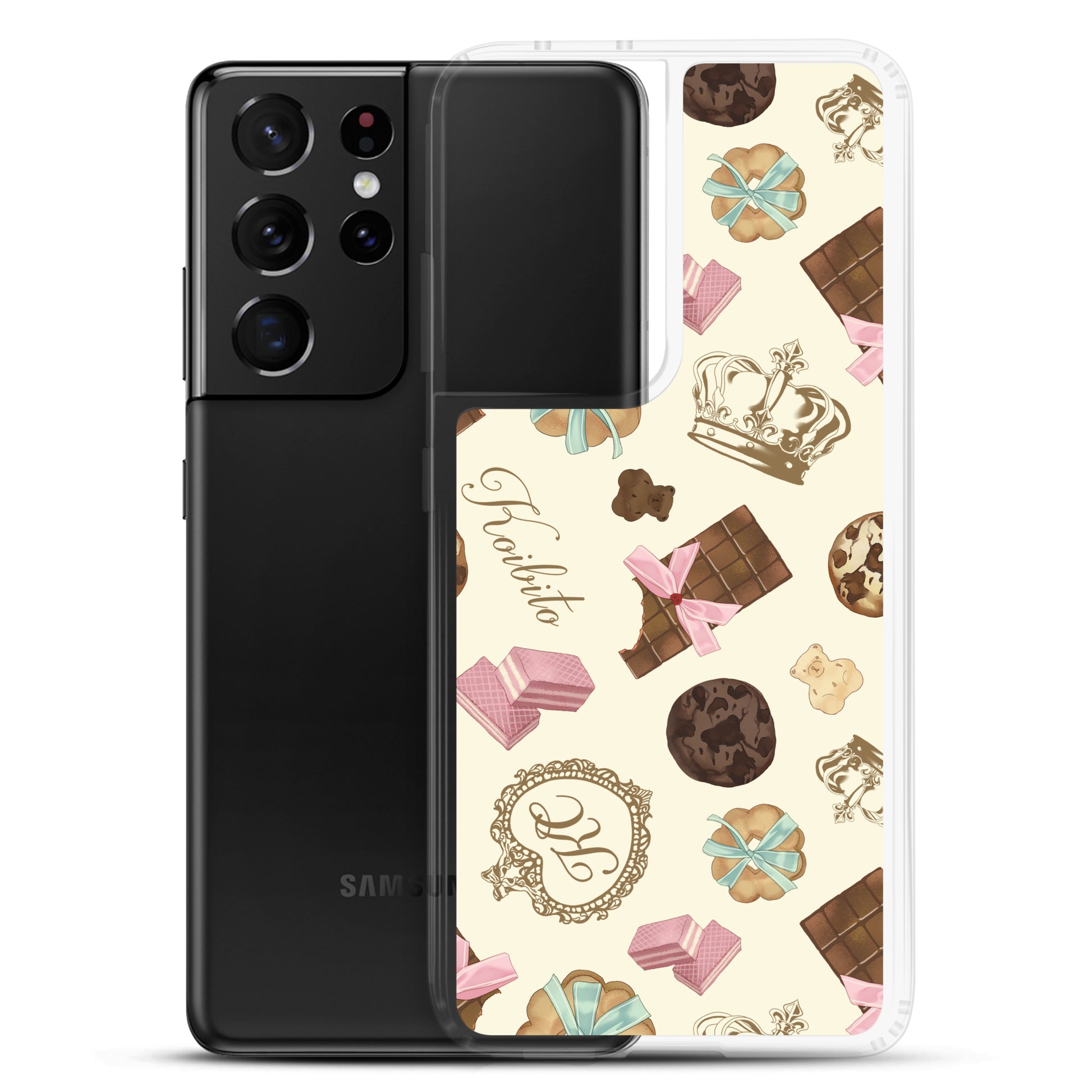 Protect your phone in style with the Royal Cookie Samsung® Clear Case featuring a delightful cookie design.