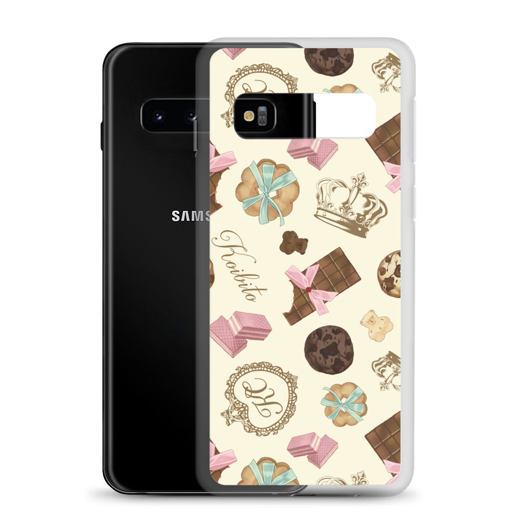 Royal Cookie Samsung® Clear Case featuring a playful cookie design, perfect for protecting your phone stylishly.
