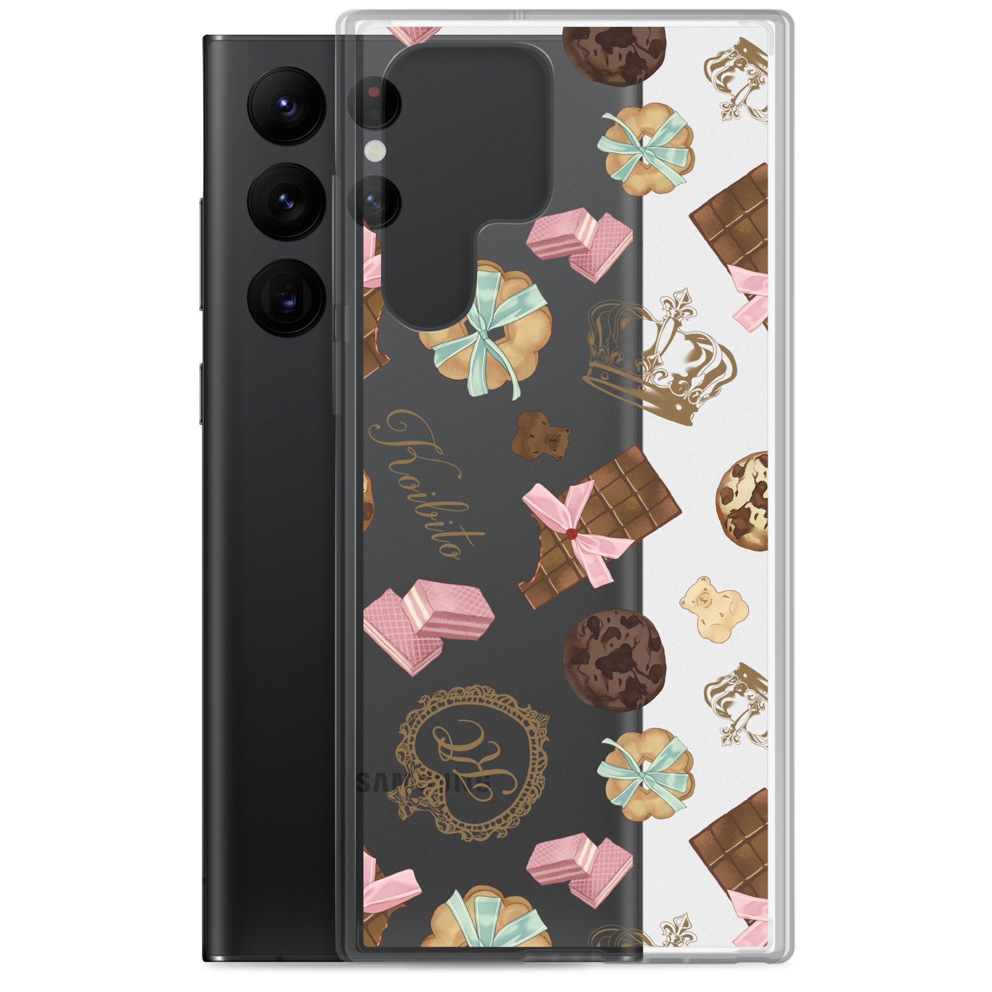 Sleek Royal Cookie Samsung® Clear Case featuring delightful cookie designs, protecting your phone with style.