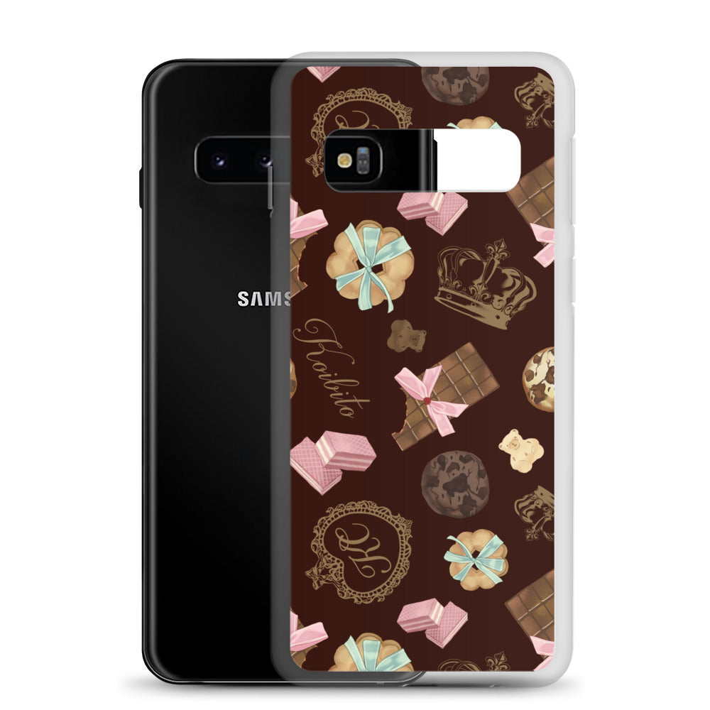 Stylish Royal Cookie Samsung® Clear Case featuring cookie and chocolate designs, perfect for protecting your phone.