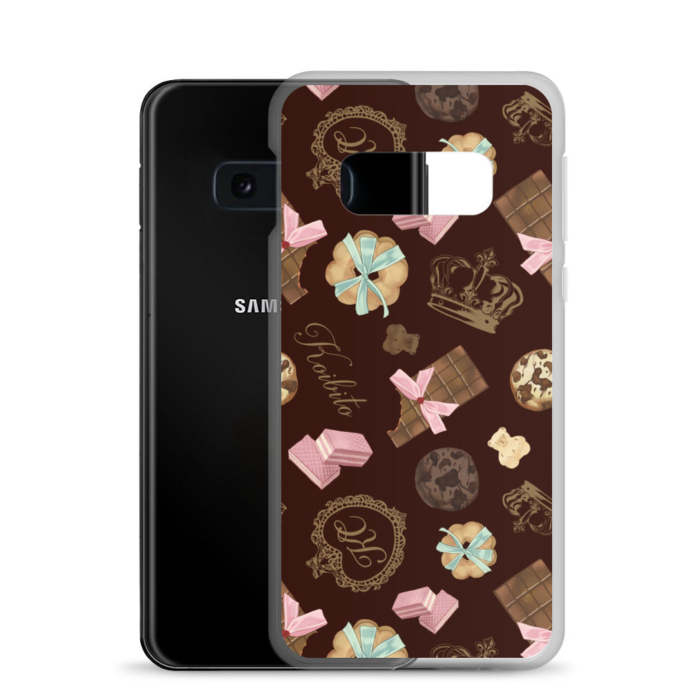 Protect your phone in style with the Royal Cookie Samsung® Clear Case, featuring a fun chocolate and cookie design.