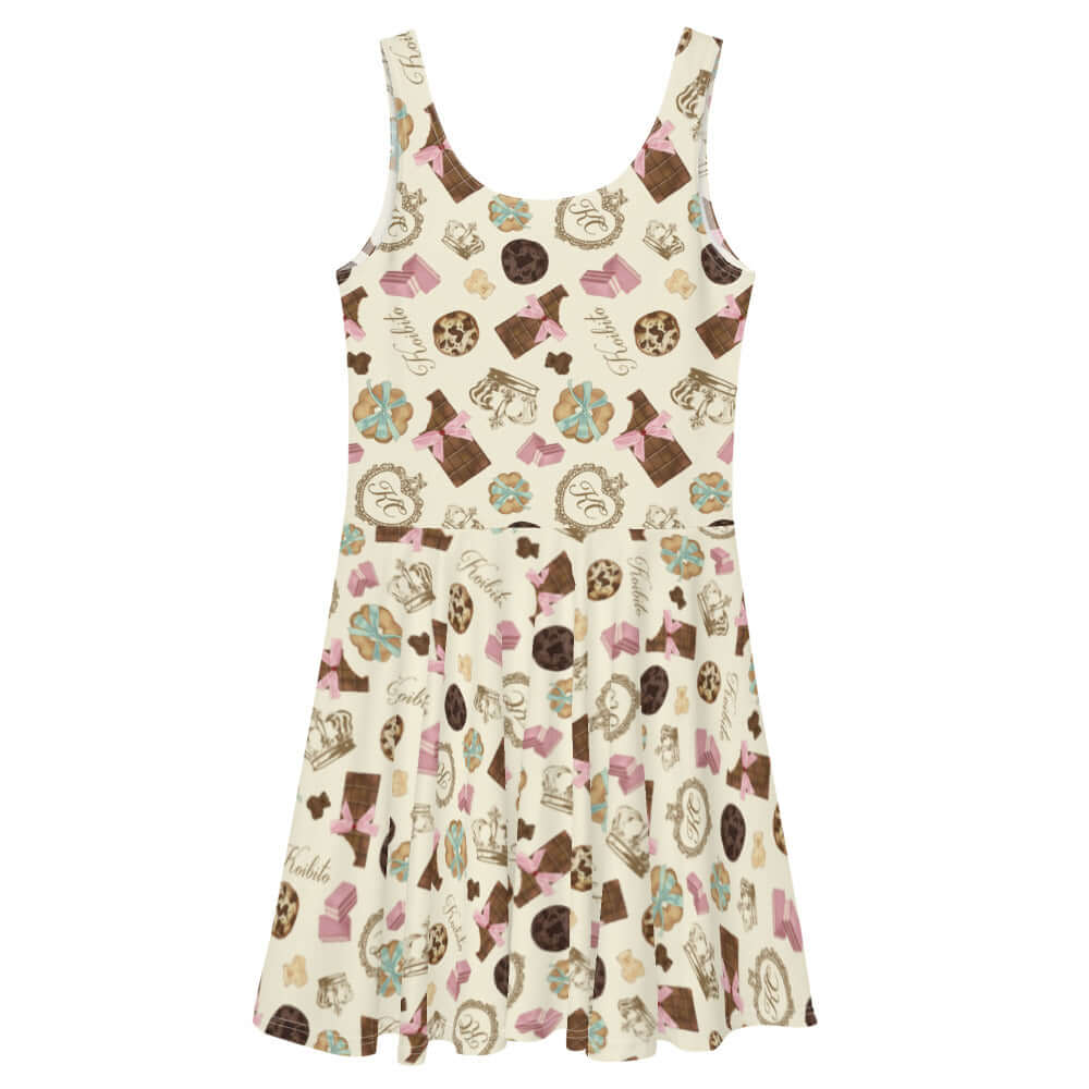 Flirty and fun, the Royal Cookie Skater Dress features a unique cookie print and a flattering flared skirt.