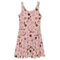 Flared Royal Cookie Skater Dress featuring playful cookie patterns, perfect for any casual outing or sweet occasion.