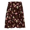Flattering Royal Cookie Skater Skirt featuring a fun chocolate and cookie print, perfect for any occasion.