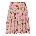 Flattering Royal Cookie Skater Skirt with a fun chocolate and cookie print, perfect for any occasion.