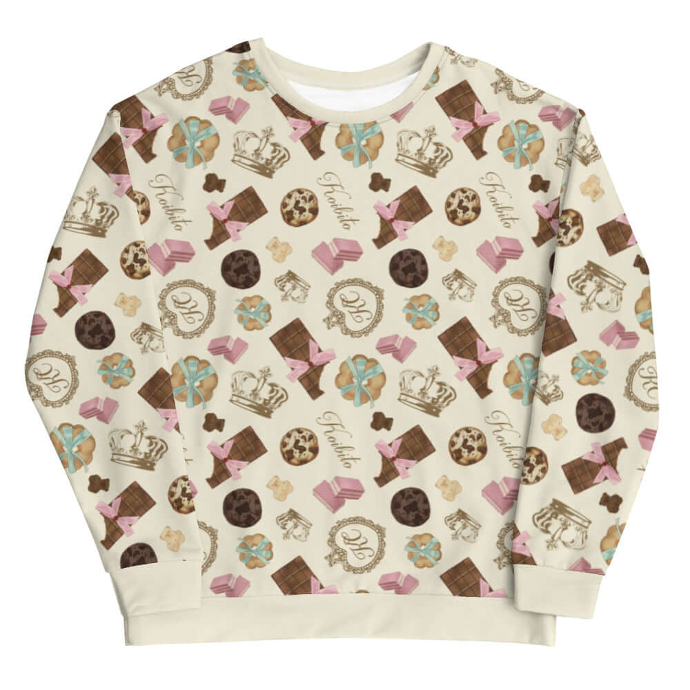 Stylish Royal Cookie Sweatshirt featuring a delightful pattern, perfect for lounging or a night out.