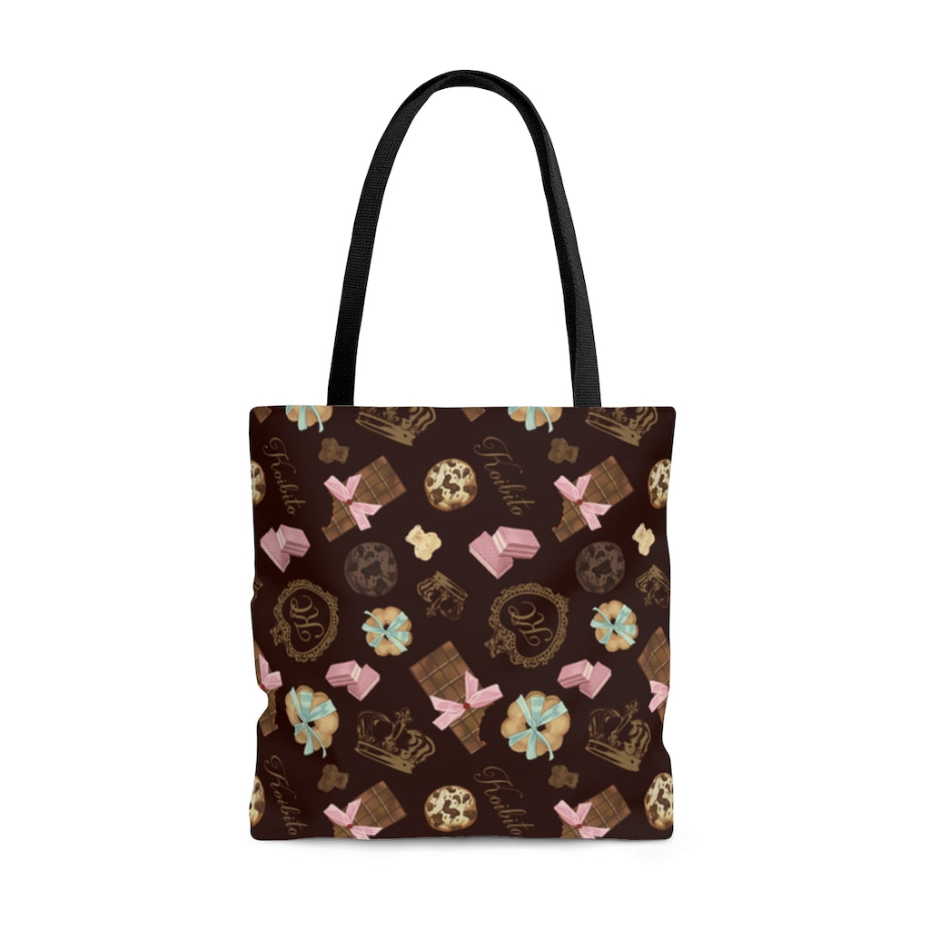 Royal Cookie Tote Bag (Chocolate) features a fun design perfect for cookie lovers, ideal for any outing or gym trip.