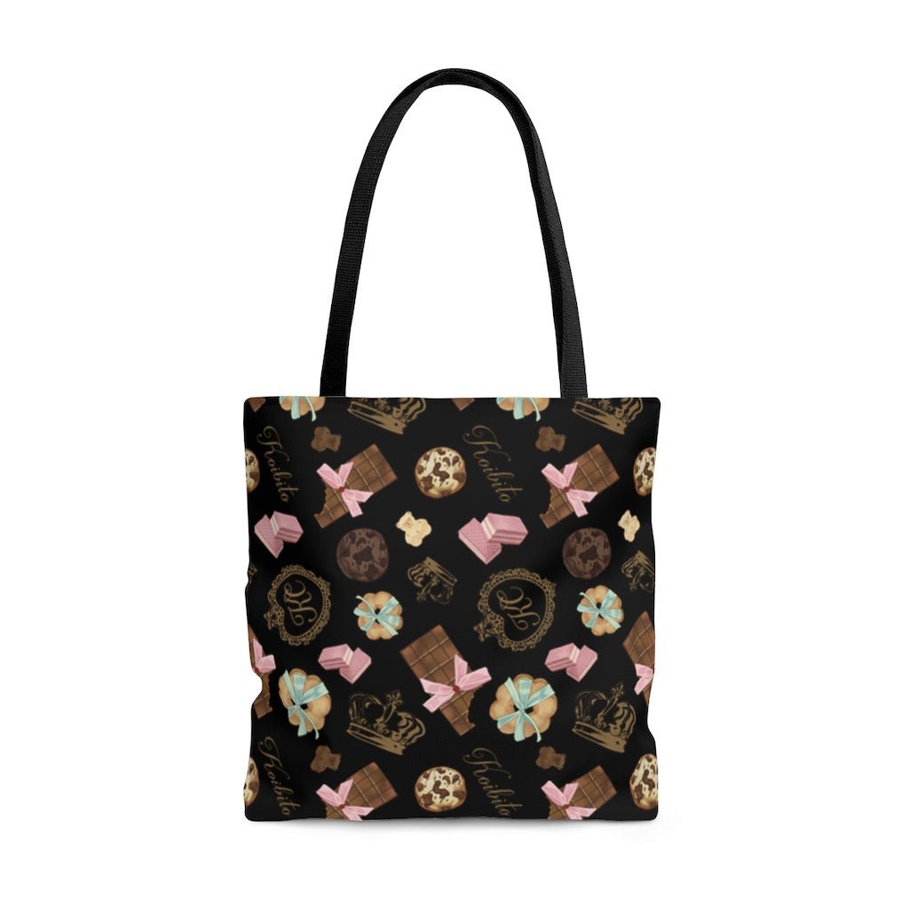 Stylish Royal Cookie Tote Bag (Dark Chocolate) features a fun chocolate theme, perfect for cookie lovers on the go.
