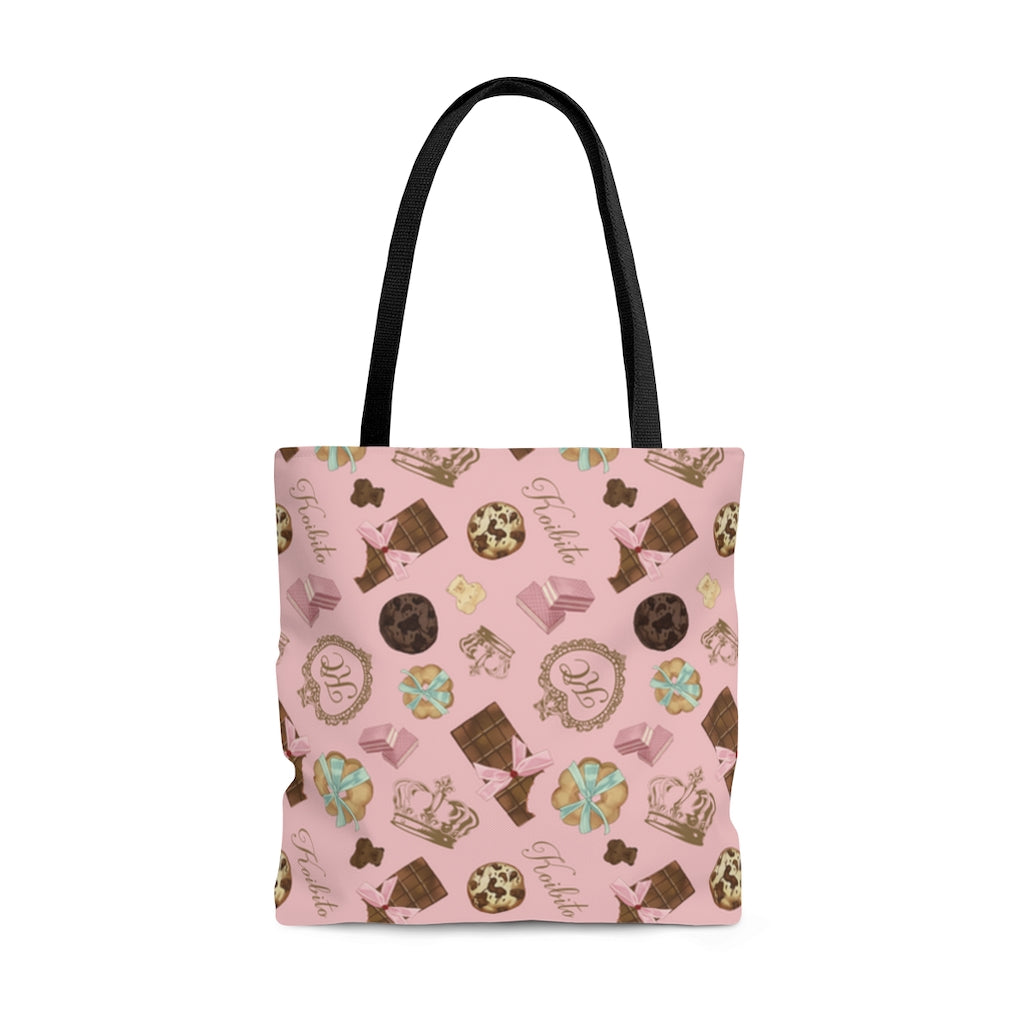 Royal Cookie Tote Bag (Strawberry) features a delightful chocolate and cookie design, perfect for any sweet tooth.