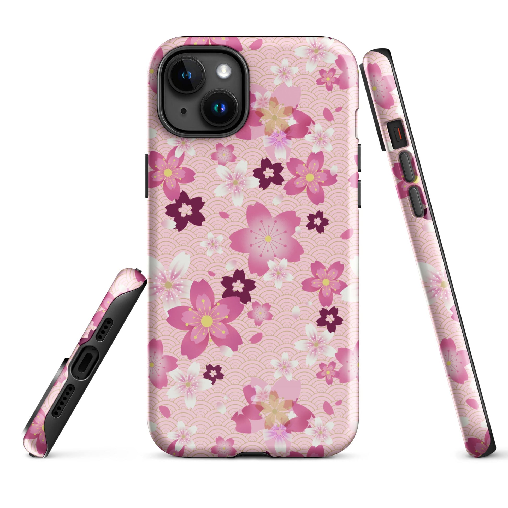 Sakura iPhone® Tough Case featuring vibrant floral design, combining style and protection for your device.