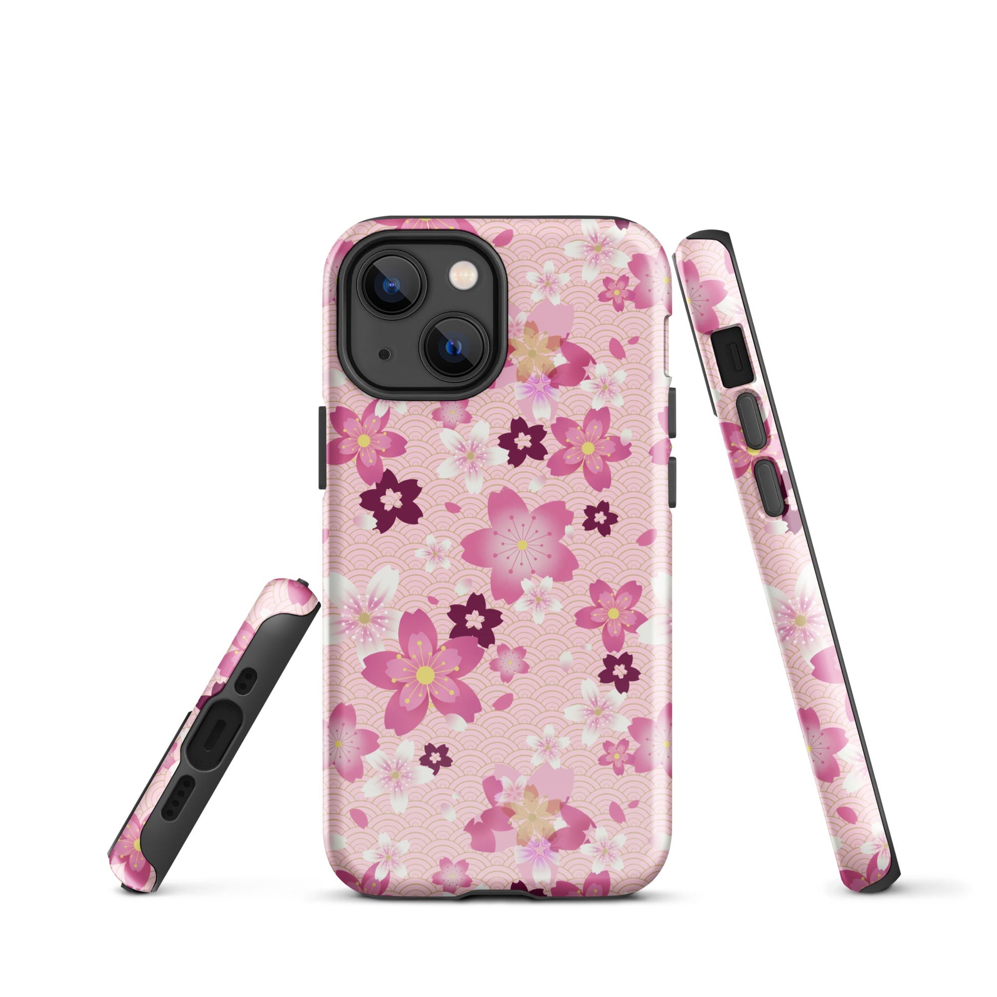 Sakura iPhone® Tough Case features a stylish floral design for durable protection and impact absorption.