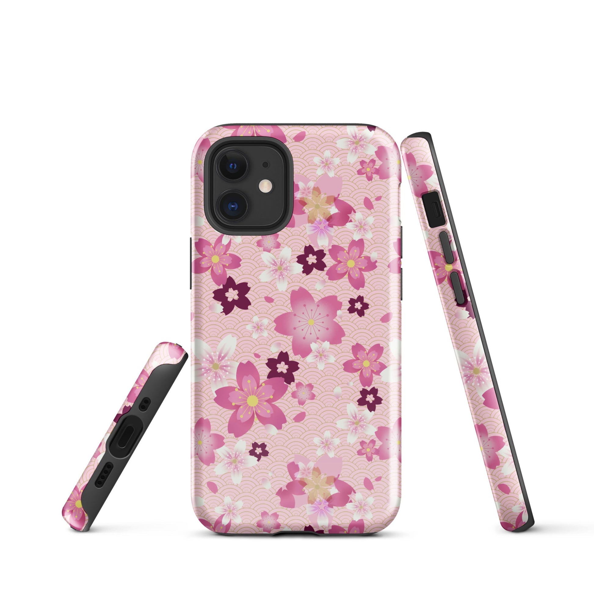 Sakura iPhone® Tough Case featuring a stylish floral design, combining durability and fashion for year-round protection.