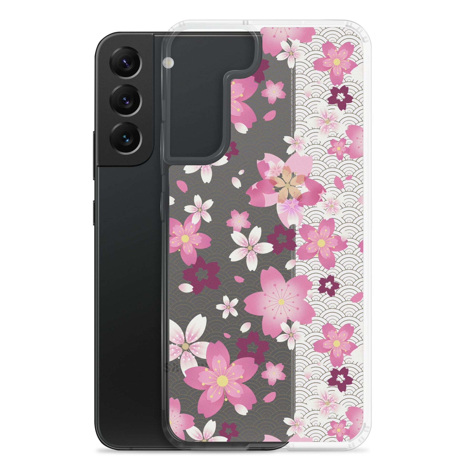 Sakura Samsung® Clear Case featuring stunning floral design, perfect for kawaii aesthetics and everyday protection.
