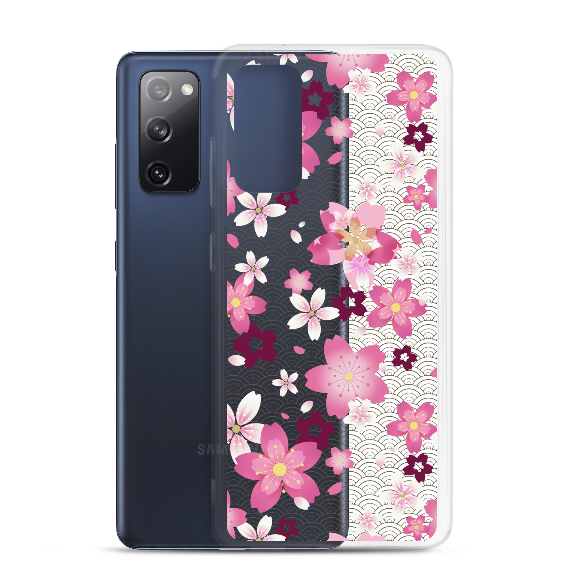 Sakura Samsung® Clear Case featuring beautiful floral designs, perfect for kawaii aesthetics and everyday protection.