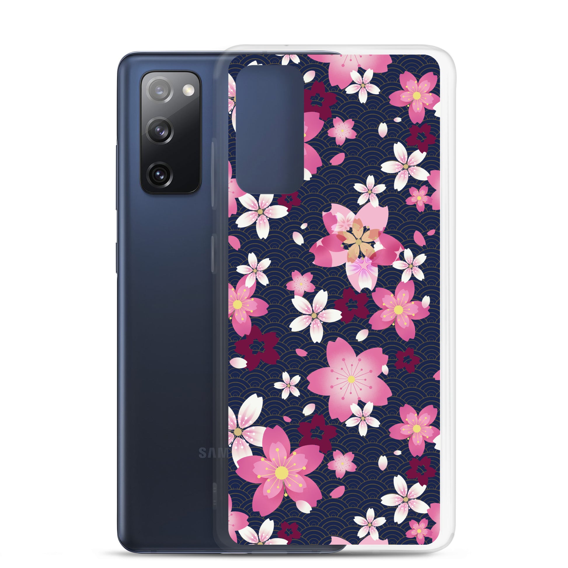 Sakura Samsung® Clear Case showcases a beautiful floral design, perfect for protecting your phone in style.