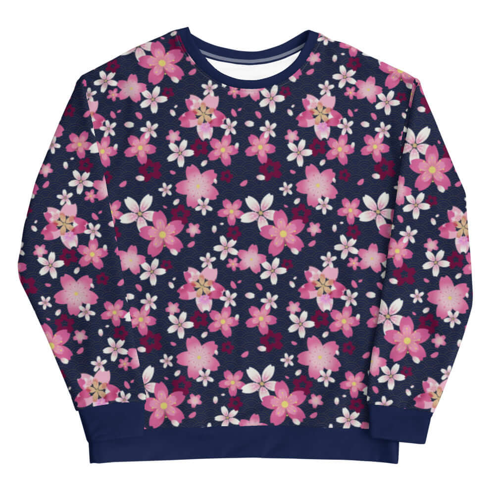 Sakura Sweatshirt featuring a vibrant floral design, perfect for embracing kawaii and Japanese aesthetics.