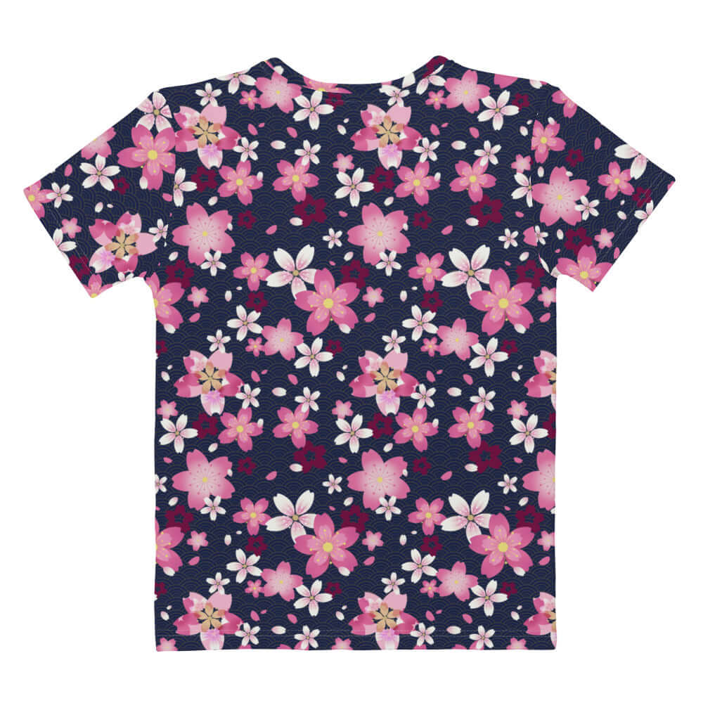 Sakura T-shirt featuring a vibrant floral pattern, perfect for spring and everyday comfort. Ideal for any casual outing.