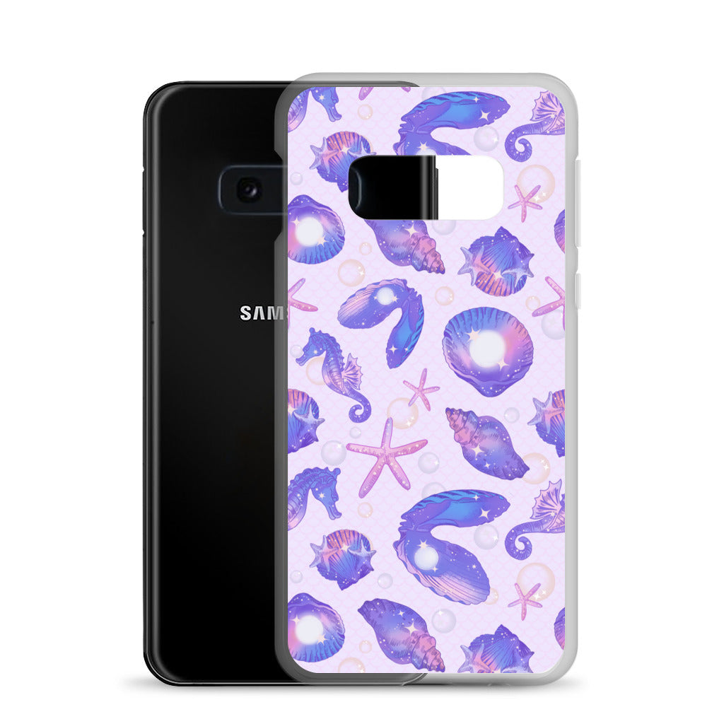 Sparkle and shine with the Sea Princess Samsung® Clear Case, featuring seashells and stars for stylish phone protection.