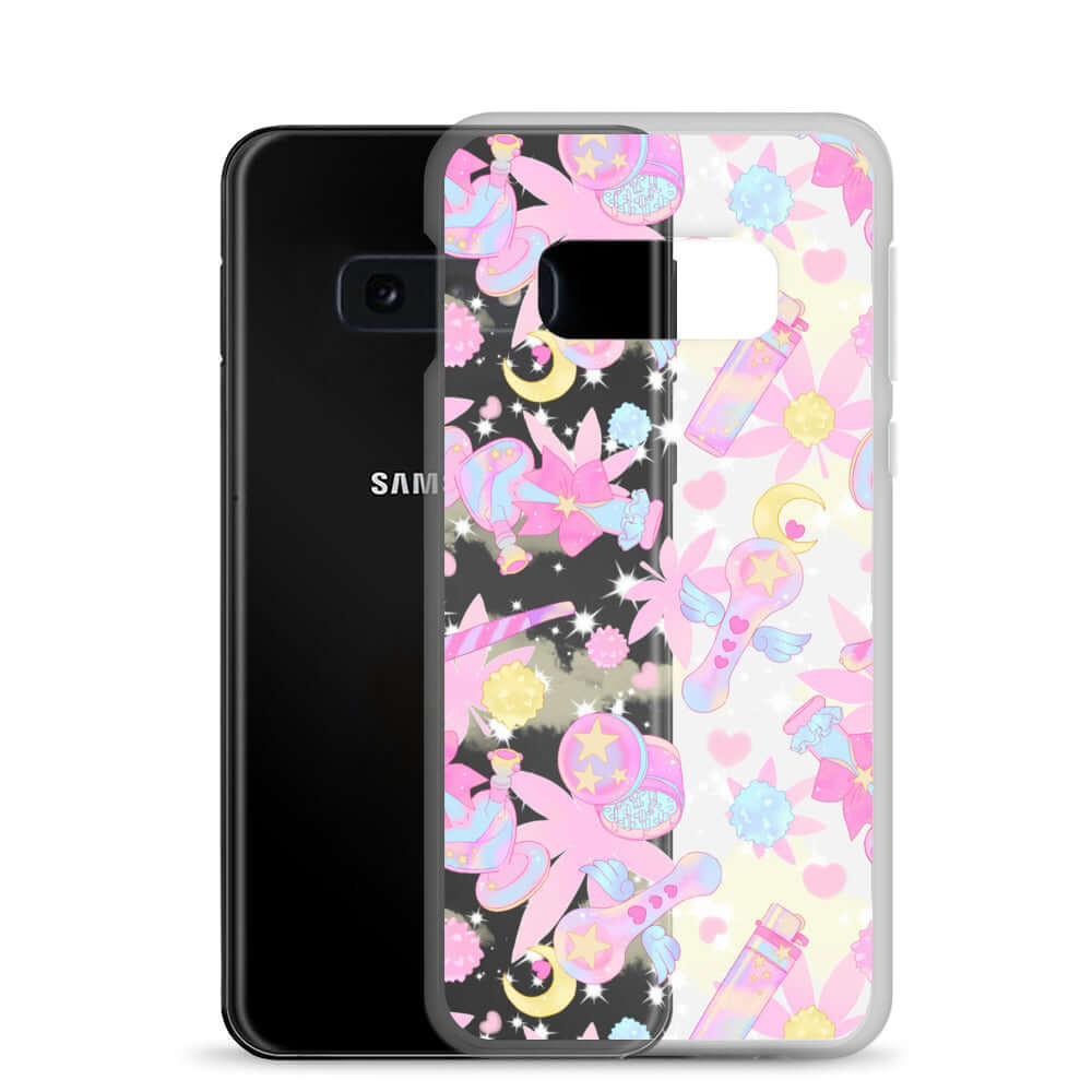 Stylish Indica Magica Samsung® Clear Case showcasing cute designs, perfect for kawaii outfits and protection.