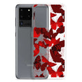 Colorful Butterfly Samsung® Clear Case showing vibrant butterfly print, perfect for accessorizing your phone stylishly.