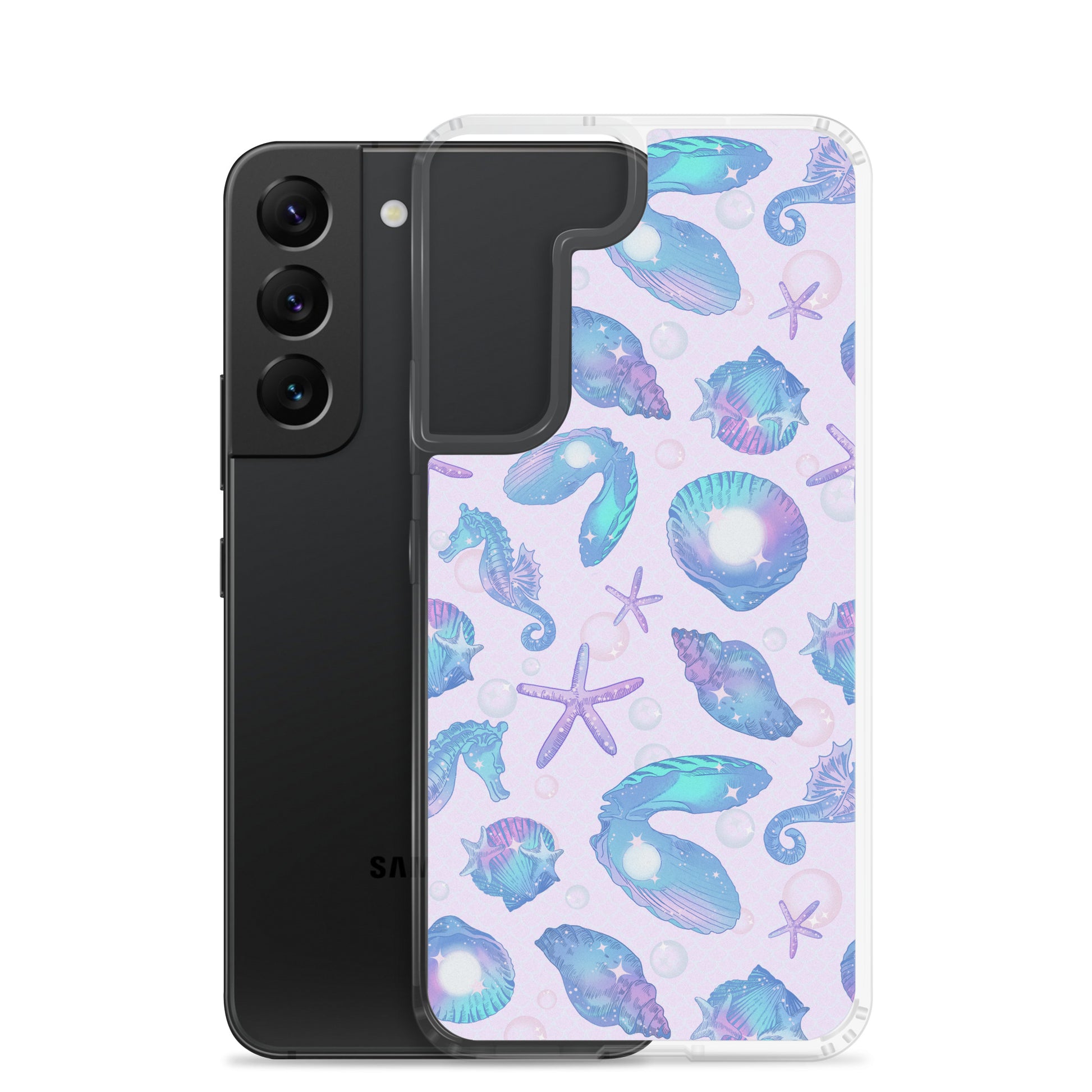 Showcase your style with the Sea Princess Samsung® Clear Case, featuring seashells and sparkles for ultimate protection.
