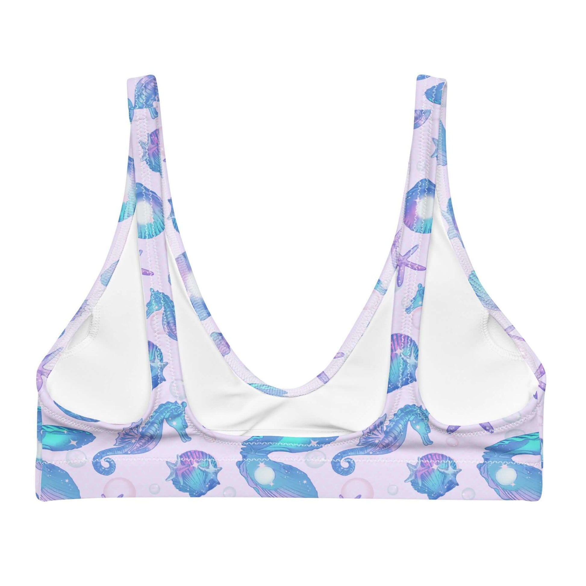 Elevate your beach style with the Sea Princess Padded Bikini Top, featuring a vibrant seashell print for summer fun.